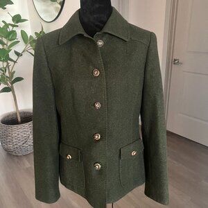 Tofana Womens Khaki Green Modell Wool Jacket Winter Military Style